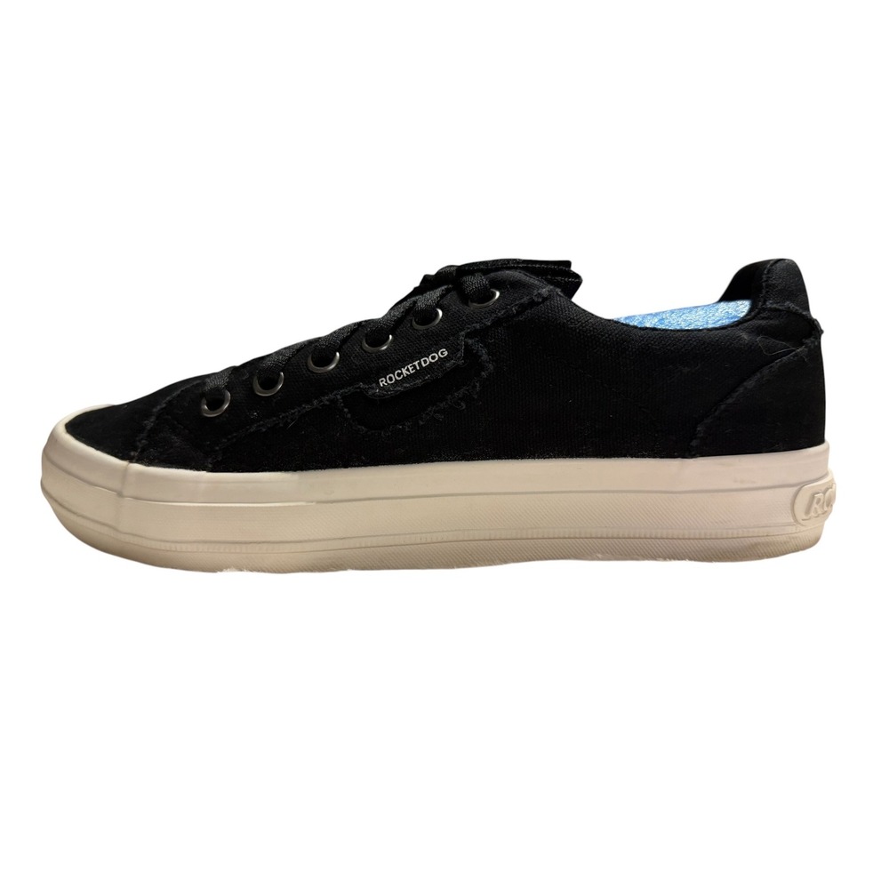 Rocket Dog Jazzin Black Canvas Low Top Frayed Sneakers Womens 9 C317/0721‎